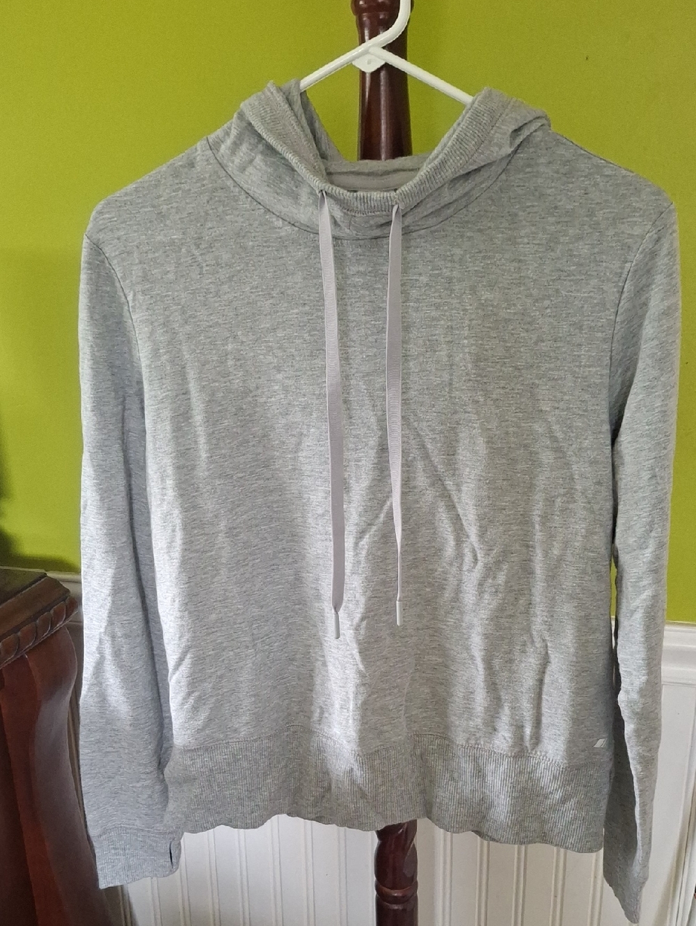 Womens Lightweight Gray Hooded Pullover Shirt